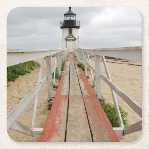 Posavasos Cuadrado De Papel Faro de Brant Point