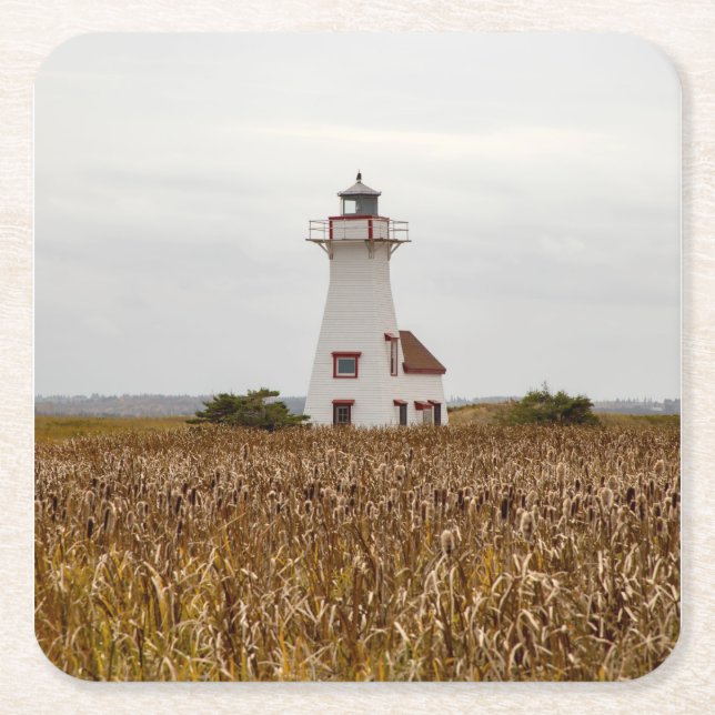 Posavasos Cuadrado De Papel Faro de East Point (Anverso)