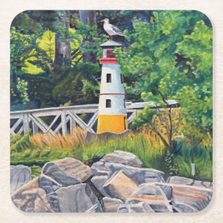 Posavasos Cuadrado De Papel Faro de Echo Point