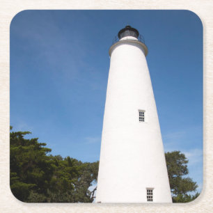 Posavasos Cuadrado De Papel Faro de la isla Ocracoke