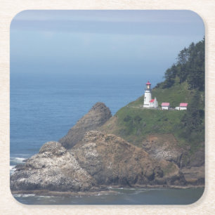 Posavasos Cuadrado De Papel Faro de Oregon