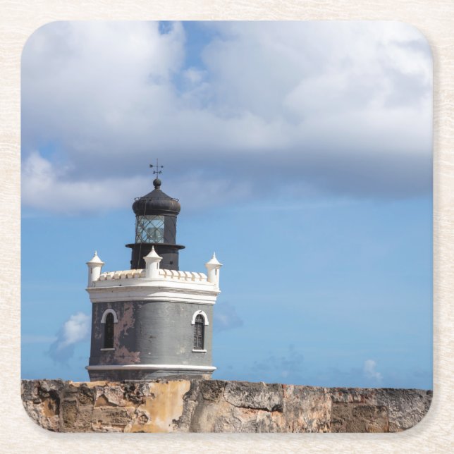Posavasos Cuadrado De Papel Faro Faro (Anverso)