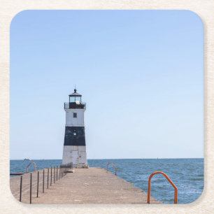 Posavasos Cuadrado De Papel Faro Presque Isle North Pierhead