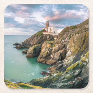 Posavasos Cuadrado De Papel Faros Baily Lighthouse Dublín, Irlanda