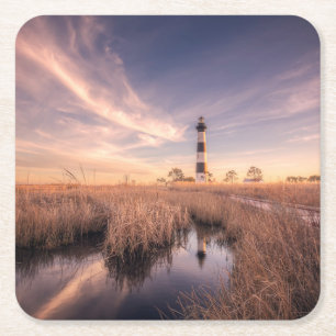 Posavasos Cuadrado De Papel Faros   Bodie Island Outerbanks NC