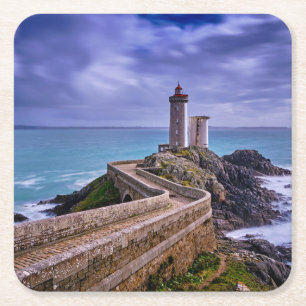 Posavasos Cuadrado De Papel Faros   Petit Minou Lighthouse Francia
