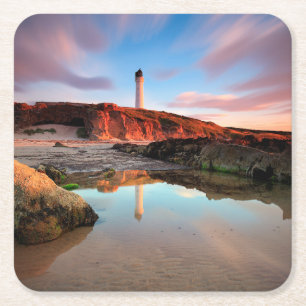 Posavasos Cuadrado De Papel Faros Sea-Light Lossiemouth Scotland