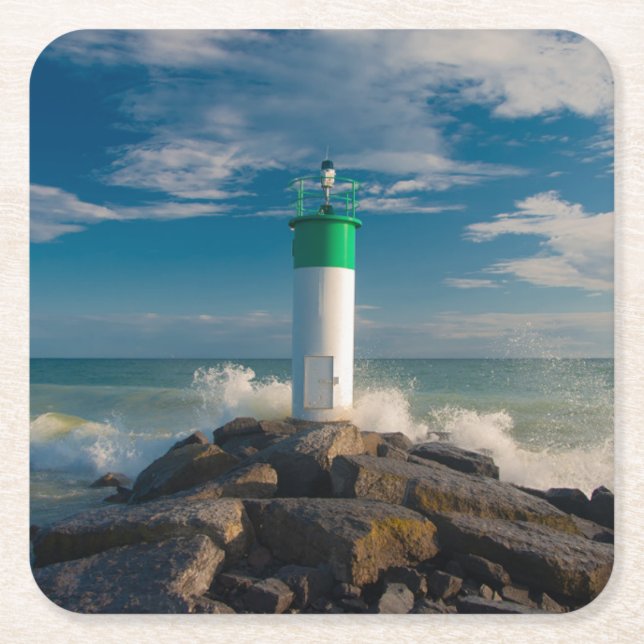 Posavasos Cuadrado De Papel Faros | Wellington Ontario Canadá (Anverso)