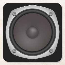 Posavasos Cuadrado De Papel Faux Loudaltavoz