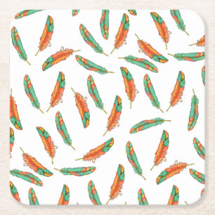 Posavasos Cuadrado De Papel Feather Coaster