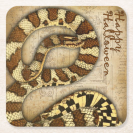 Posavasos Cuadrado De Papel Felices serpientes de Halloween