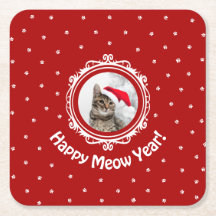 '¡Feliz Año Miau!' Monstruo de papel para gato de