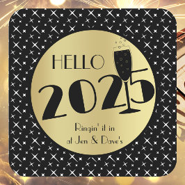 Posavasos Cuadrado De Papel Feliz Año Nuevo