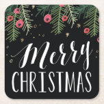 Posavasos Cuadrado De Papel Feliz colección de la baya<br><div class="desc">Prácticos de costa festivos del navidad perfectos para los fiestas,  la decoración y los regalos.</div>