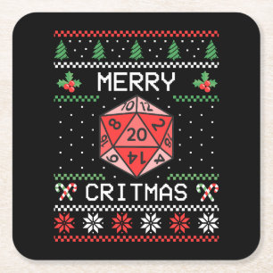 Posavasos Cuadrado De Papel Feliz Critmas II - Navidad Fea