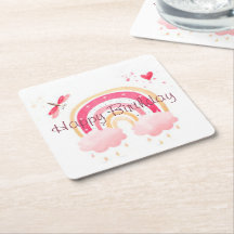 Feliz cumpleaños, arcoiris rosa