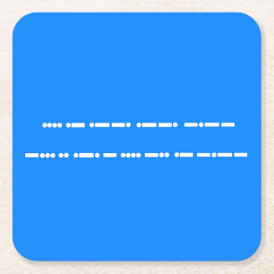 Posavasos Cuadrado De Papel Feliz cumpleaños en Morse Code