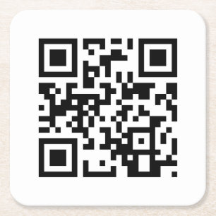 Posavasos Cuadrado De Papel Feliz Cumpleaños Para Tu Código QR