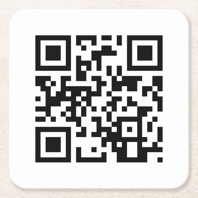 Posavasos Cuadrado De Papel Feliz Cumpleaños Para Tu Código QR (Anverso)