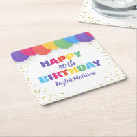 Feliz cumpleaños Personalizado nombre edad globos 