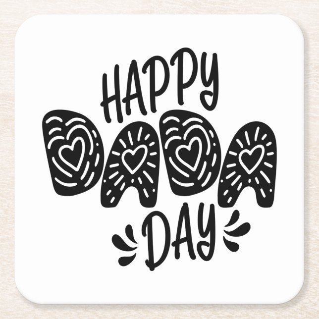 Posavasos Cuadrado De Papel Feliz Día de Dada Feliz Día del Padre | Montaña (Anverso)