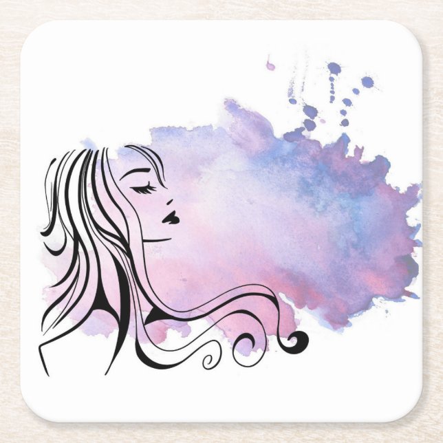 Posavasos Cuadrado De Papel Feliz Día de la Madre Día de la Mujer (Anverso)