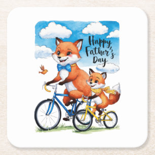 Posavasos Cuadrado De Papel Feliz Día del Padre
