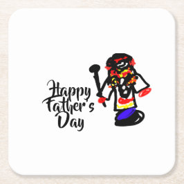 Posavasos Cuadrado De Papel Feliz Día del Padre