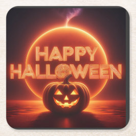 Posavasos Cuadrado De Papel Feliz Halloween