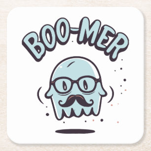 Posavasos Cuadrado De Papel Feliz Halloween de tu Boomer Favorito!