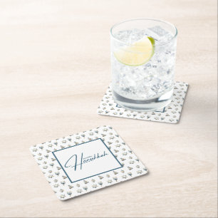 Posavasos Cuadrado De Papel Feliz Janucá