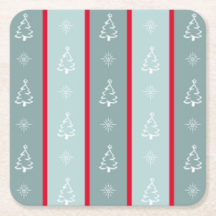 Posavasos Cuadrado De Papel Feliz Navidad