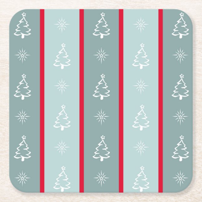 Posavasos Cuadrado De Papel Feliz Navidad (Anverso)