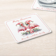 Feliz Navidad Flamingos rosas