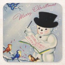 Feliz Navidad Snowman con pájaros