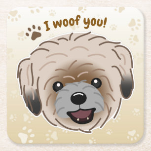 Posavasos Cuadrado De Papel Feliz Shih Tzu Dog Lover I Wowty Paws