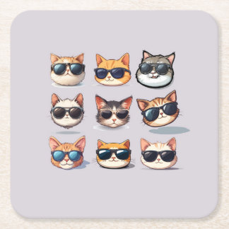 Posavasos Cuadrado De Papel Fenzy felino - Papel temático para gato