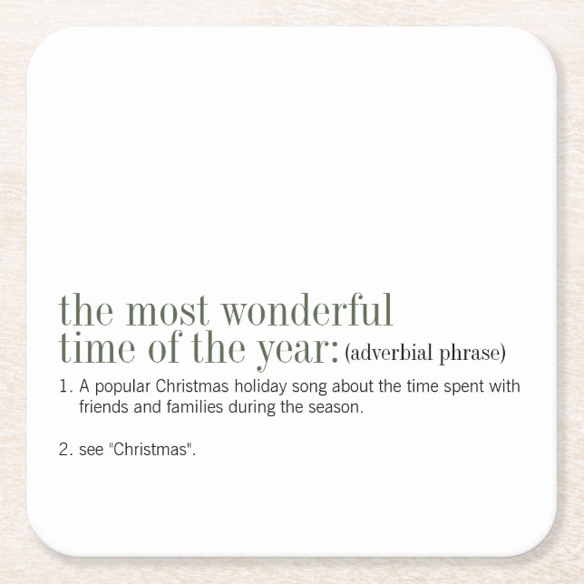 Posavasos Cuadrado De Papel Feriado de definición de navidades (Anverso)