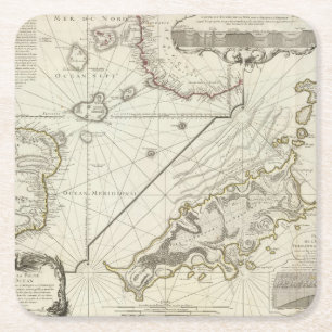 Posavasos Cuadrado De Papel Fernando de Noronha Island