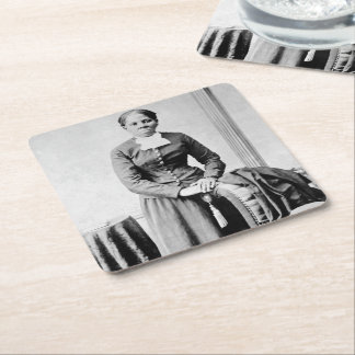 Posavasos Cuadrado De Papel Ferrocarril Subterráneo Harriet Tubman Conductor