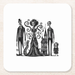 Posavasos Cuadrado De Papel Festín de Haunted