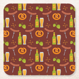 Posavasos Cuadrado De Papel Festival de cerveza alemana Oktoberfest 