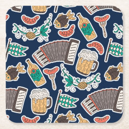 Posavasos Cuadrado De Papel Festival de Cervezas de Alemania Oktoberfest