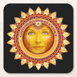 Posavasos Cuadrado De Papel Festival de solsticio de verano de Greensboro 2014