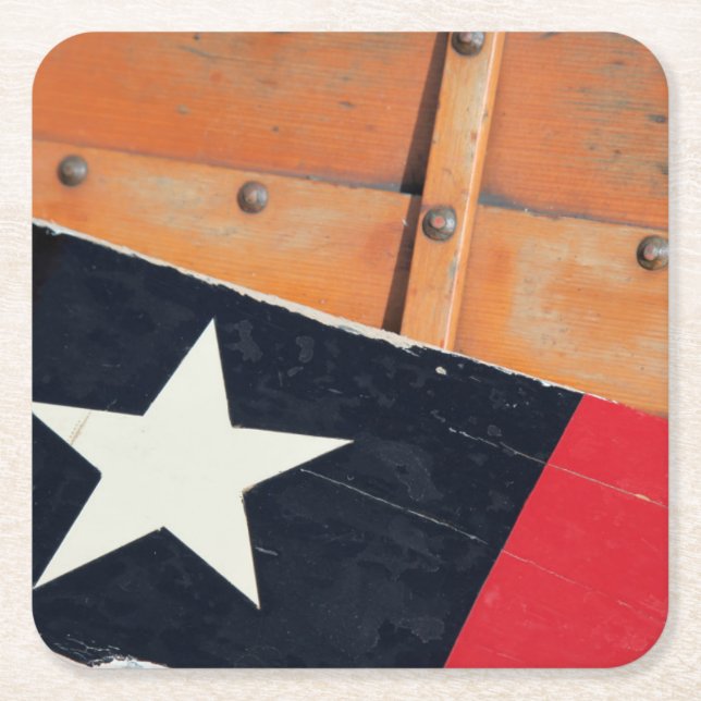 Posavasos Cuadrado De Papel Festival del barco de madera (Anverso)