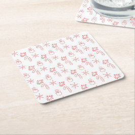 Posavasos Cuadrado De Papel Festive Merry Christmas Napkin