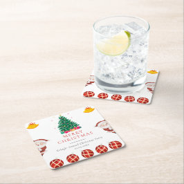 Posavasos Cuadrado De Papel Festividades de navidades