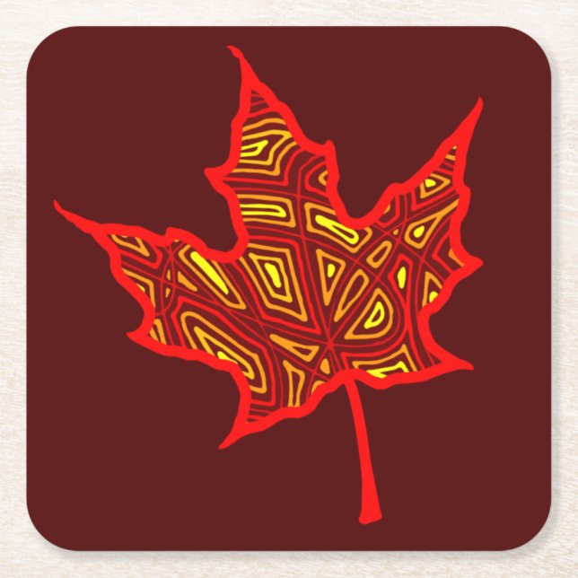 Posavasos Cuadrado De Papel Fier Leaf (Anverso)