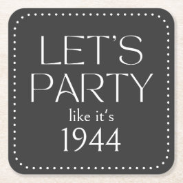 Posavasos Cuadrado De Papel Fiesta 80° Aniversario de la Fiesta