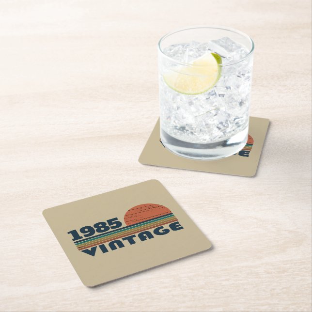 Posavasos Cuadrado De Papel Fiesta de 40 años de cuarenta años personalizada (In situ)